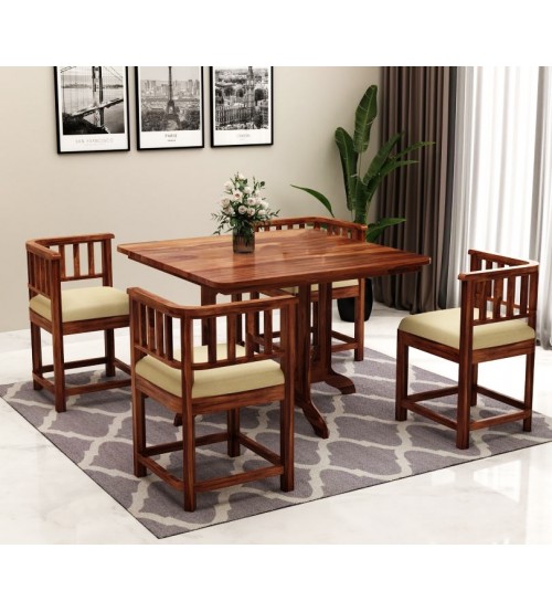 Space Saving Wooden Top Dining Table DT650W3 (4 Chairs + 1 Table) | Online Furniture Shopping in ...